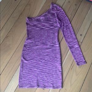 Bebe one sleeve tight mini sweater dress